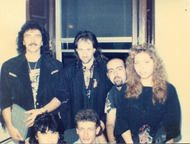 Tony with Italian fans during TYR tour, 1990. By Daniele Naldi