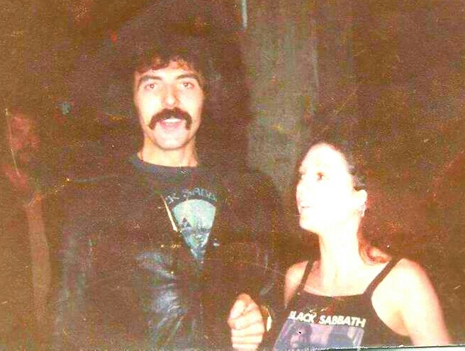Tony with his fan Debbie Nicholls, during Never Say Die tour, 2 December 1978, Oakland coliseum.