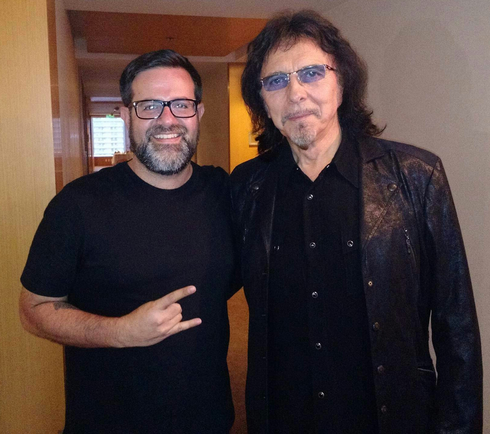 Tony with the leader of Brazilian fanclub Hernan Czauski, during The End tour, December 2016, Brazil.