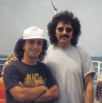  Tony on Malta in 1995 during Forbidden tour. On ferry boat with his huge fan Leo Stivala, leader of the band Forsaken.  By Leo Stivala.