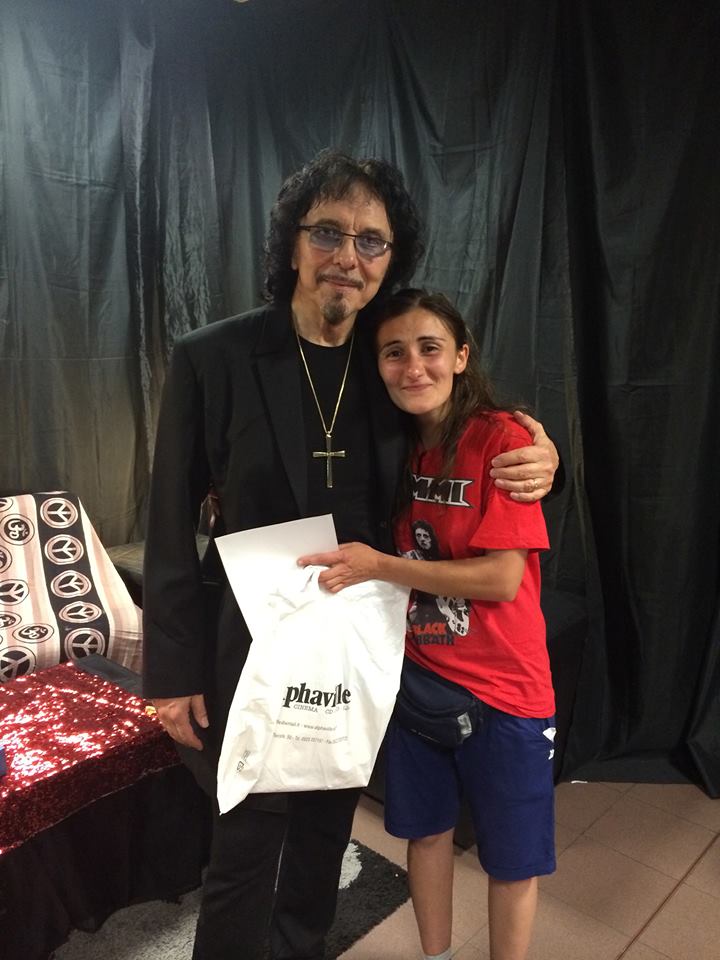Tony and Rosie Iommifan Piergiorgi in Bologna after Black Sabbath gig, 18 June 2014. 