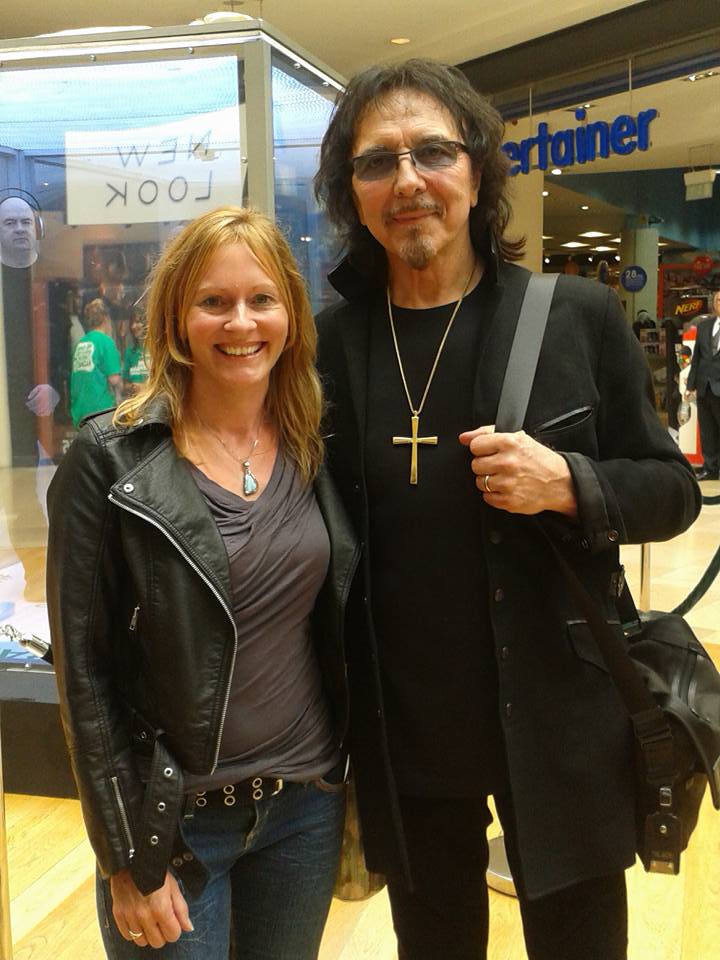 Tony and his fan Rachel Abbey at Macmillan Cancer Support awareness campaign in Birmingham, 26 August 2015. 