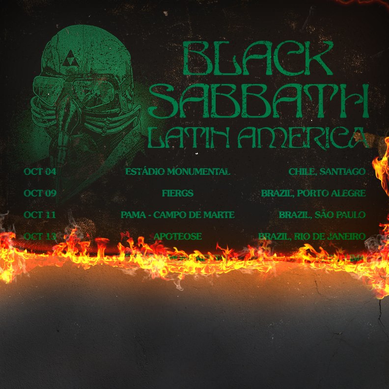 Black Sabbath announce first Latin America dates. The tour starts in October